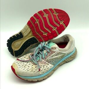 Brooks Running Shoes Women's 7 Glycerin 16 White Blue Athletic Sneakers